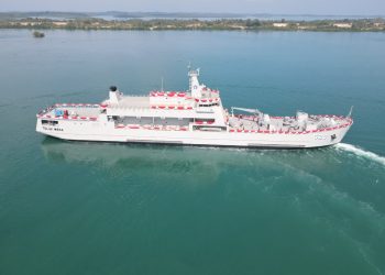 KRI Teluk Weda-526 Buatan Indonesia Diluncurkan