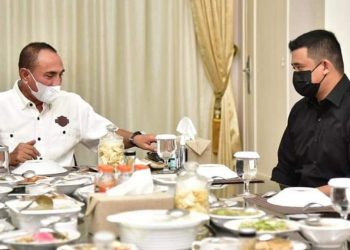 Menantu Jokowi Bobby Nasution Silaturahmi ke Gubsu Edy