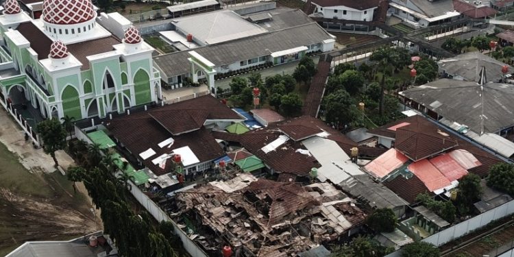 Suasana Lapas Tangerang setelah terbakar. Foto: Antara