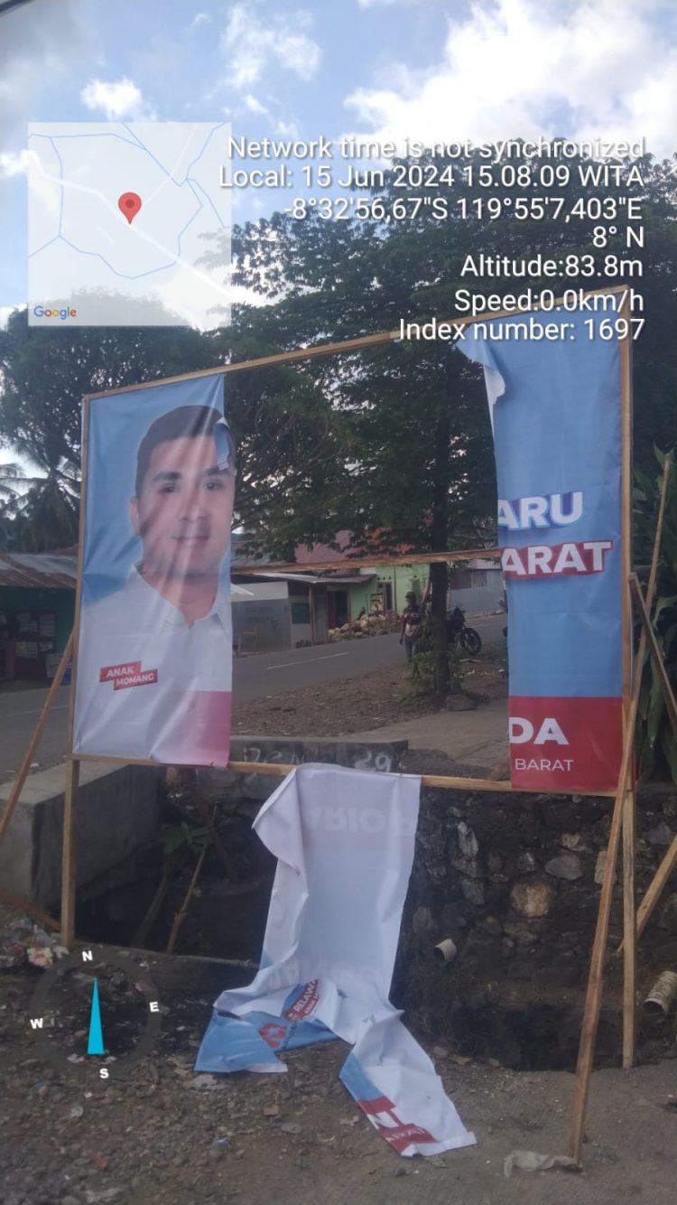 Baliho Mario Pranda Disobek Diduga Ada Motif Lain Dibalik Perbuatan Tersebut