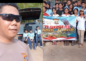Peduli Terhadap Kebersihan Pantai Raimas Komodo Ajak Warga Bersihkan Pantai.
