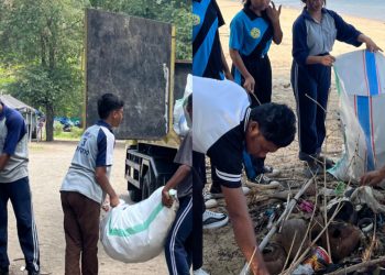 Kasat Sabhara Polres Mabar Pimpin Kegiatan Kebersihan Sampah Di Hotel dan Tepi Pantai