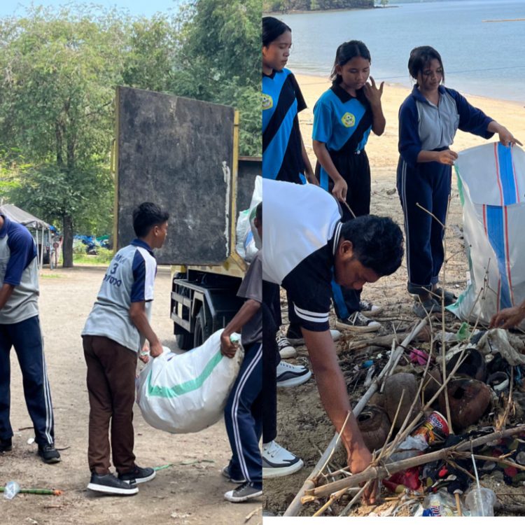 Kasat Sabhara Polres Mabar Pimpin Kegiatan Kebersihan Sampah Di Hotel dan Tepi Pantai