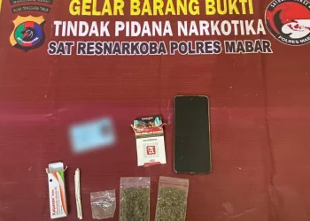 Polisi Tangkap Seorang Pemuda Yang Membawa Ganja Saat Sedang Mengendarai Sepeda Motor