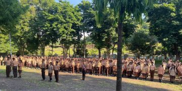 Densus 88 Sosialisasi Empat Pilar Pertahanan Diri Di SMAS Sta. Familia Wae Nakeng