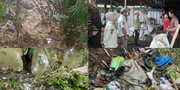 Pemilik Usaha Barang Bekas di Labuan Bajo Buang Sampah Ke Kali, Pol PP Lakukan Penertiban