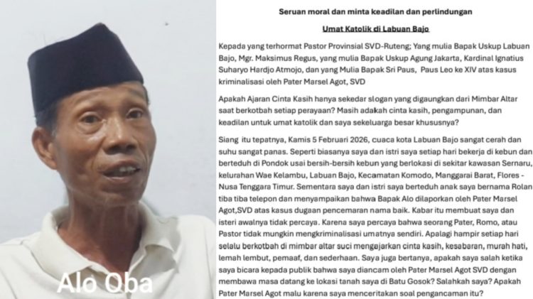 Alo Oba “Domba” Labuan Bajo Surati Gembala dari Keuskupan Hingga Paus, Isinya Mengejutkan
