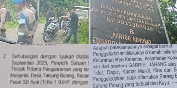 Polres Mabar Layani Perintah Pemesan, Kawal Penanaman Plang di Tanah Sengketa, Rumah Tersangka Digeledah, Humas Bungkam