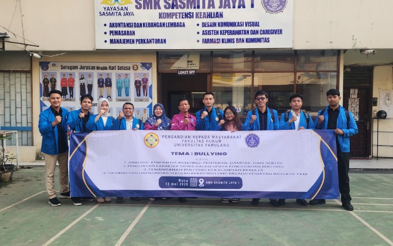 Mahasiswa Hukum Unpam Gelar PKM Anti-Bullying di SMK Sasmita Jaya I
